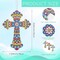3 Pcs Cross Diamond Art Painting Hanging Kit for Adult DIY 5d Crystal by Number Mandala Cross Rhinestone Pendant Acrylic Mosaic Wall Ornament Gift for Valentine Easter Religious Christians